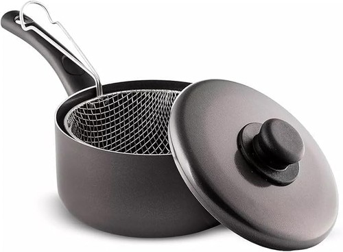 Aluminium non stick chip pan - aluminium,